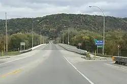 Looking south along the center line
