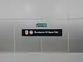 The station signage, when it was named as Bundaran HI Bank DKI