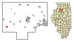 Location of Neponset in Bureau County, Illinois.