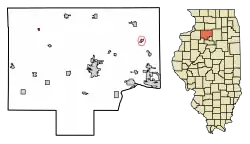 Location of New Bedford in Bureau County, Illinois.