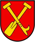 Orpund, Switzerland (with a raft paddle)