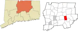 Bolton's location within the Capitol Planning Region and the state of Connecticut