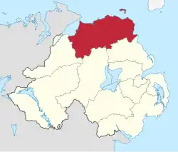 Causeway Coast and Glens shown within Northern Ireland