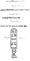 Caylus vase, transcription by Saint-Martin in 1823.[5]