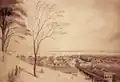 Charles Andrew Dyce, The Town and the Roadstead from Government Hill, 1842-47, Watercolour & ink on paper, 353 x 514 mm, NUS Museum