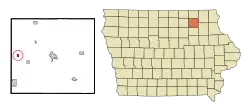 Location of Bassett, Iowa