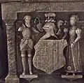 Robert Broke and his first wife, Anne, with their arms.