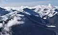 Corrie Peak in winter with Corrie Lake (right)