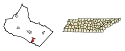 Location of Bells in Crockett County, Tennessee.