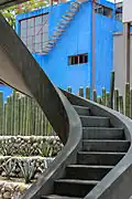 The exterior staircase of the Cecil O'Gorman house.
