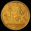 50 Francs, Danish West Indies 1904 10 Daler (rev).