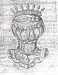 Barons’ coronet and helm (seven bars).