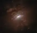 Hubble image showing both crepuscular rays and emission from the EELR in blue