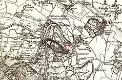 An old map centred on the middle of Datchet