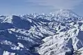 East aspect of Sable Mountain (left) and upper Big Creek with Denali in upper right.