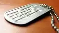 Army ID tag, modern, designation spelled out: Roman Catholic