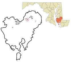 Location of East New Market, Maryland