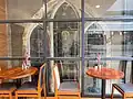 Cafe and east window