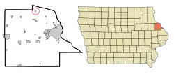 Location of Balltown, Iowa