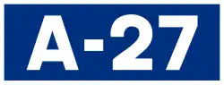 Autovía A-27 shield}}