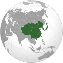 Location of East Asia.