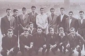Constantin (back row, fourth from left) with Romania's Olympic team in Copenhagen, Denmark in 1963