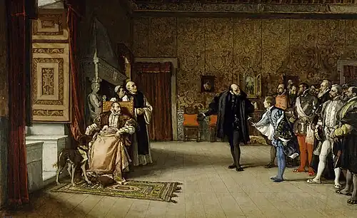 John of Austria being presented to Emperor Charles V in Yuste (1868/1869)