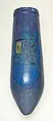 Egyptian faience situla with erased cartouche of Akhenaten, 12 inches high
