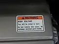 Warning label on motor controller