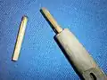 Tubular single reeds from a Swedish bagpipe. Similar to the reed in the bülban
