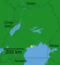 Entebbe sits on the northern shores of Lake Victoria