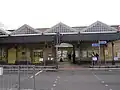 The entrance to the station, from the road.