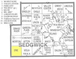 Location within Sedgwick County