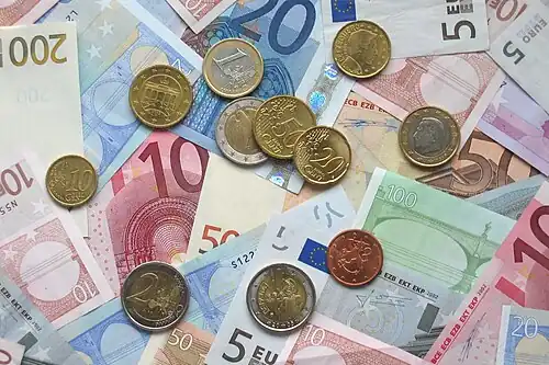 Image 27Euro banknotes and coins (from Money)