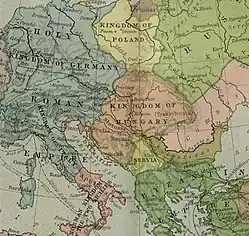 Kingdom of Hungary, King Béla III of Hungary, 1190, Europe, map