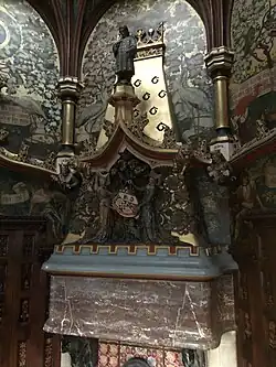 Gothic Revival – Chimney-piece in the Chaucer Room of the Cardiff Castle, Cardiff, the UK, by William Burges, c. 1877 – c. 1890[46]
