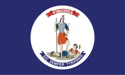 The Virginia state flag that was used during the Civil War in the 1860s.
