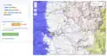 Flood map is if the waters go high as 40m above sea level