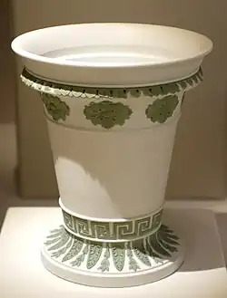 White ground with sage-green reliefs, 1810–1820