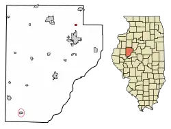 Location of Norris in Fulton County, Illinois.