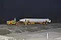 GEM 40 booster is towed to the integration facility