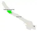 Galiano Island, showing location of Bodega Ridge Park