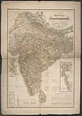 1836 Indian Continent with Delhi Territory