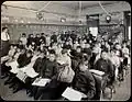 Students at the Genoa Indian School appeared anxious in a photo taken in 1910. Young children were forcibly taken away from family and tribes to ostensibly educate them and make them more able to succeed in the dominant Anglo-Saxon culture.