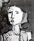 Gjelosh Gjokaj, Portrait Excerpt from Chronicle red, 2000, acrylic on paper, 50 × 70 cm