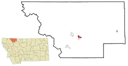 Location of North Browning, Montana