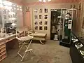 One of the many display rooms in the museum, once used for glamour when the museum was the Max Factor Salon.