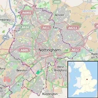 Broad Marsh bus & coach station is located in Greater Nottingham