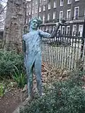 Green Man sculpture (1999) by Lydia Karpinska. On public view in Bloomsbury, London.