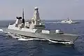HMS Defender alongside Provence on 1 February 2016.